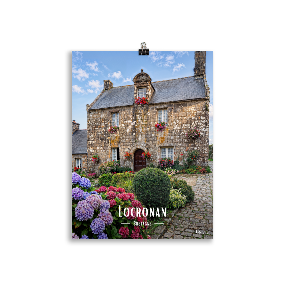 Affiche de Bretagne Locronan 30 × 40 cm / Sans cadre - Univile Bretagne