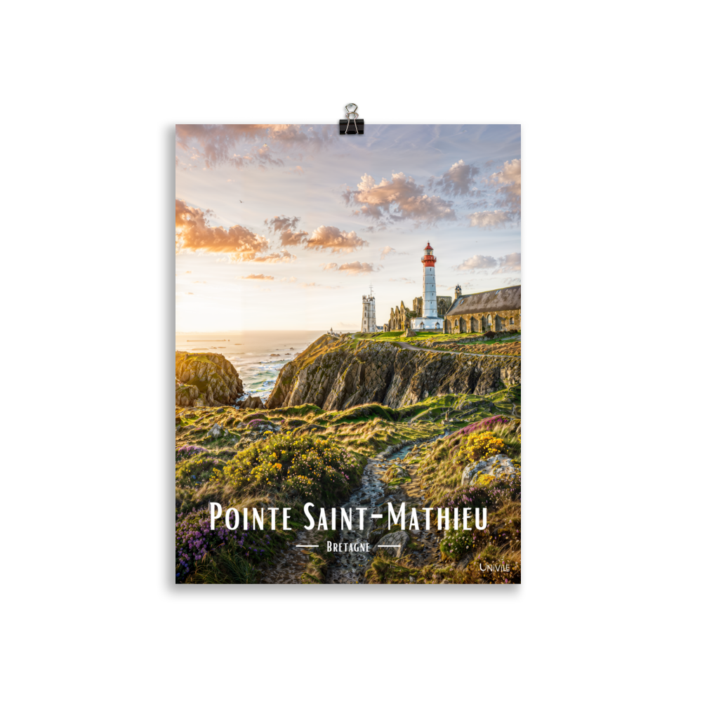 Affiche de Bretagne Pointe Saint-Mathieu 30 × 40 cm / Sans cadre - Univile Bretagne