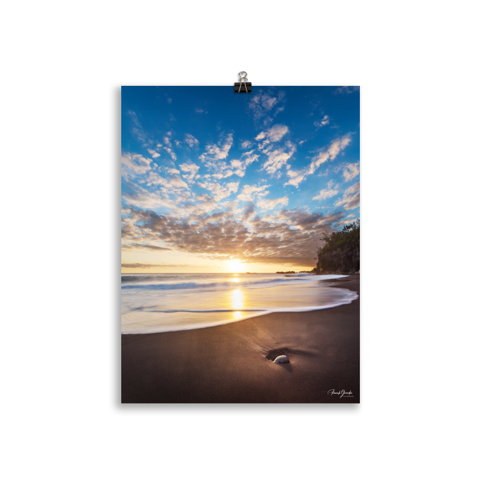 Affiche de La Réunion Coucher de Soleil sur le Ti Sable 30 × 40 cm / Sans cadre - photographie Franck Grondin