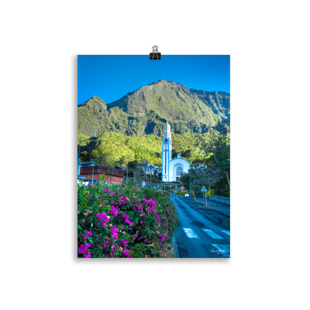 Affiche de La Réunion L'Église Notre-Dame-des-Neiges de Cilaos 30 × 40 cm / Sans cadre - photographie Franck Grondin