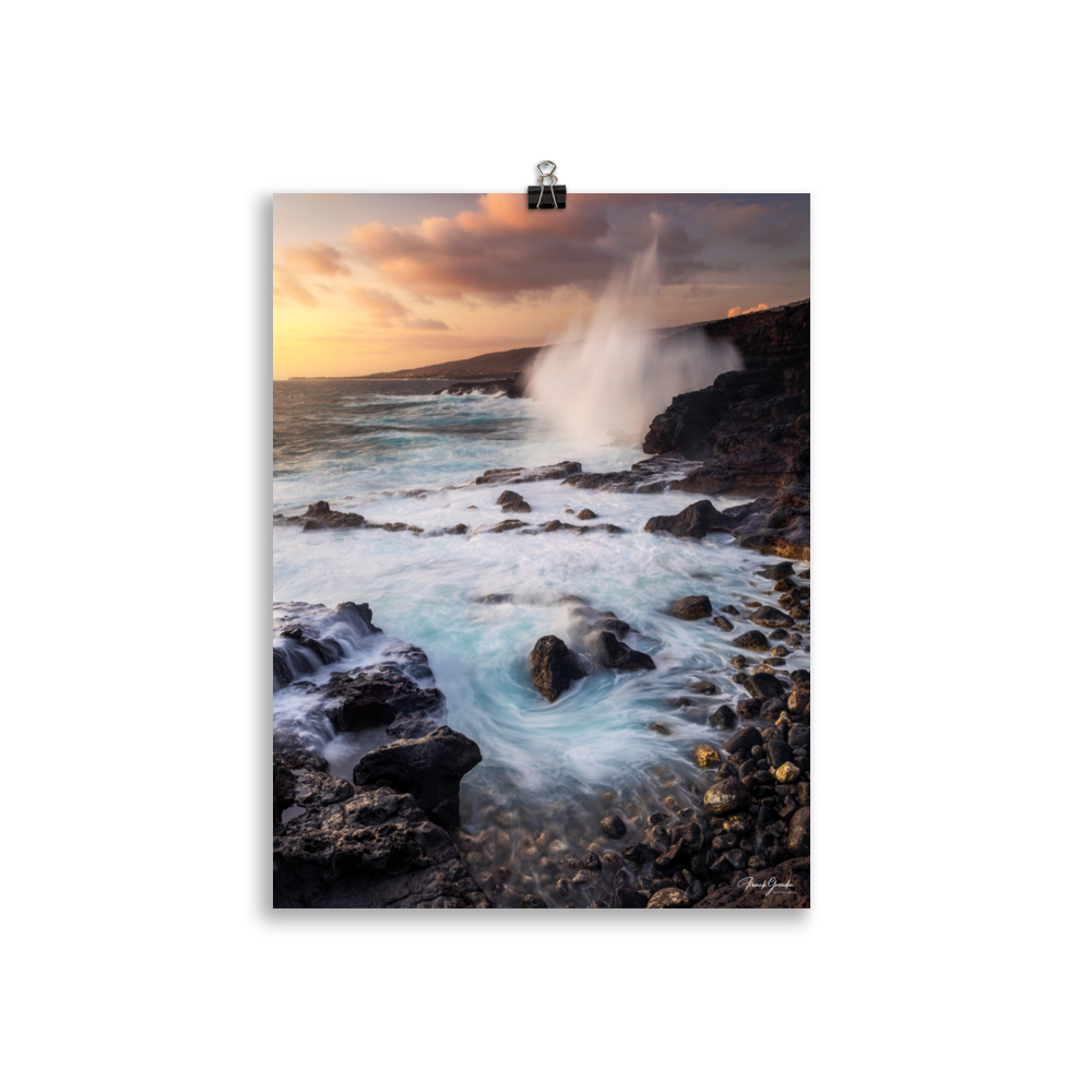 Affiche de La Réunion Coucher de Soleil à la Pointe des Châteaux 30 × 40 cm / Sans cadre - photographie Franck Grondin
