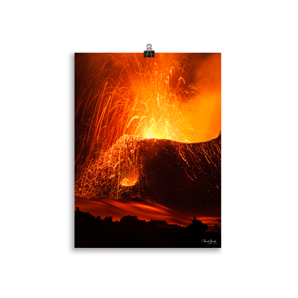 Affiche de La Réunion Éruption de Mai 2015 30 × 40 cm / Sans cadre - photographie Franck Grondin