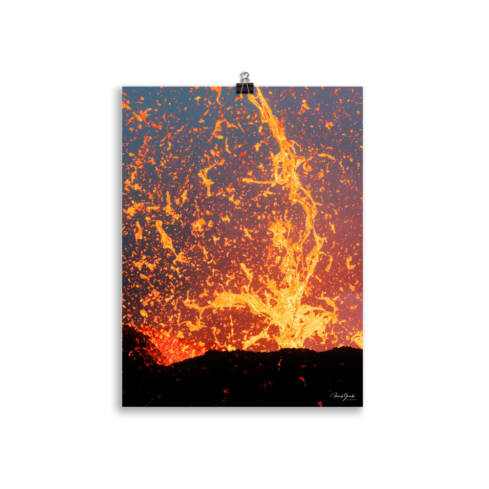 Affiche de La Réunion Fontaine de Lave, Août 2015 30 × 40 cm / Sans cadre - photographie Franck Grondin