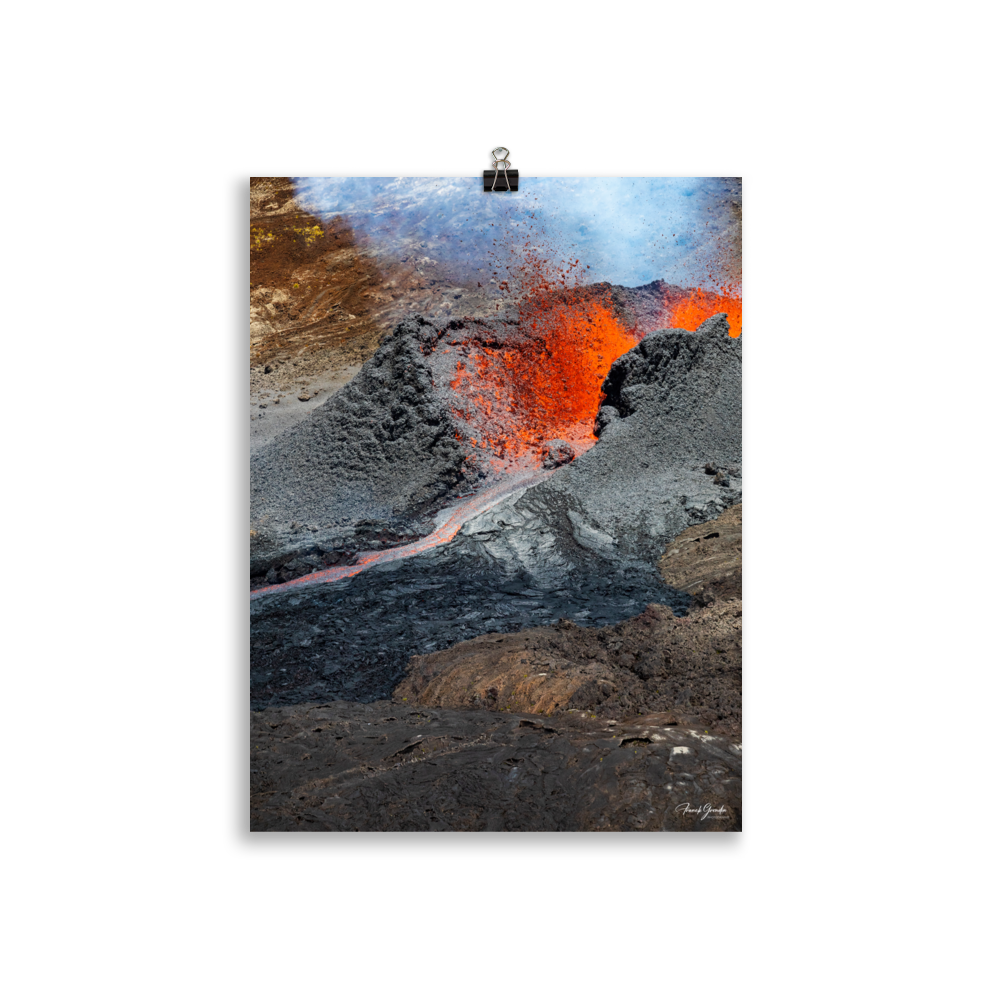 Affiche de La Réunion Le Piton de la Fournaise vu du Ciel 30 × 40 cm / Sans cadre - photographie Franck Grondin