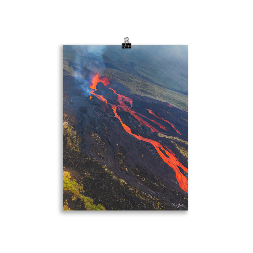 Affiche de La Réunion Éruption d'Octobre 2019 30 × 40 cm / Sans cadre - photographie Franck Grondin