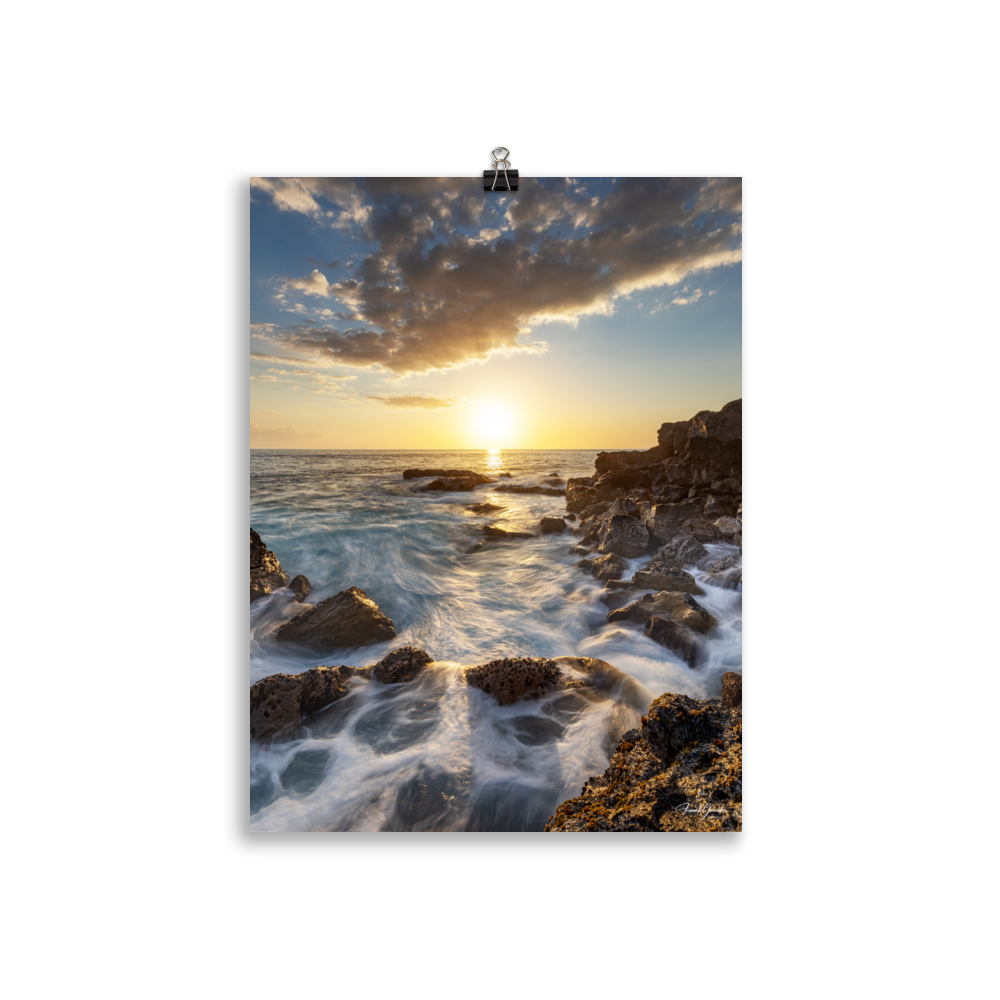 Affiche de La Réunion Crépuscule près du Gouffre 30 × 40 cm / Sans cadre - photographie Franck Grondin