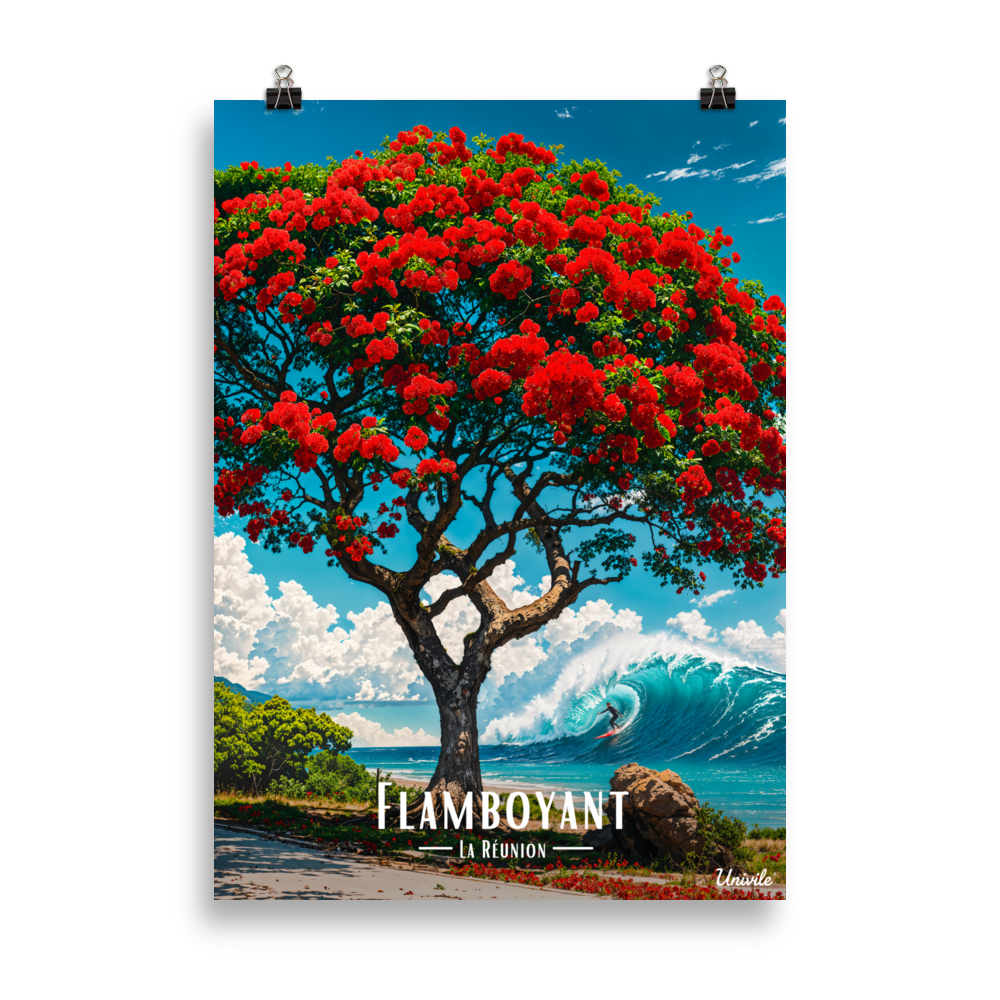 Affiche de La Réunion Flamboyant du Lagon 50 × 70 cm / Sans cadre - Univile La Réunion