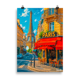 Affiche de Paris Café & Tour Eiffel 50 × 70 cm / Sans Cadre - Univile