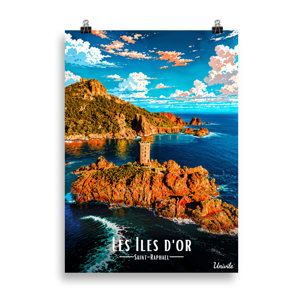 Affiche de Saint-Raphaël Les Îles d’Or 50 × 70 cm / Sans Cadre - Univile