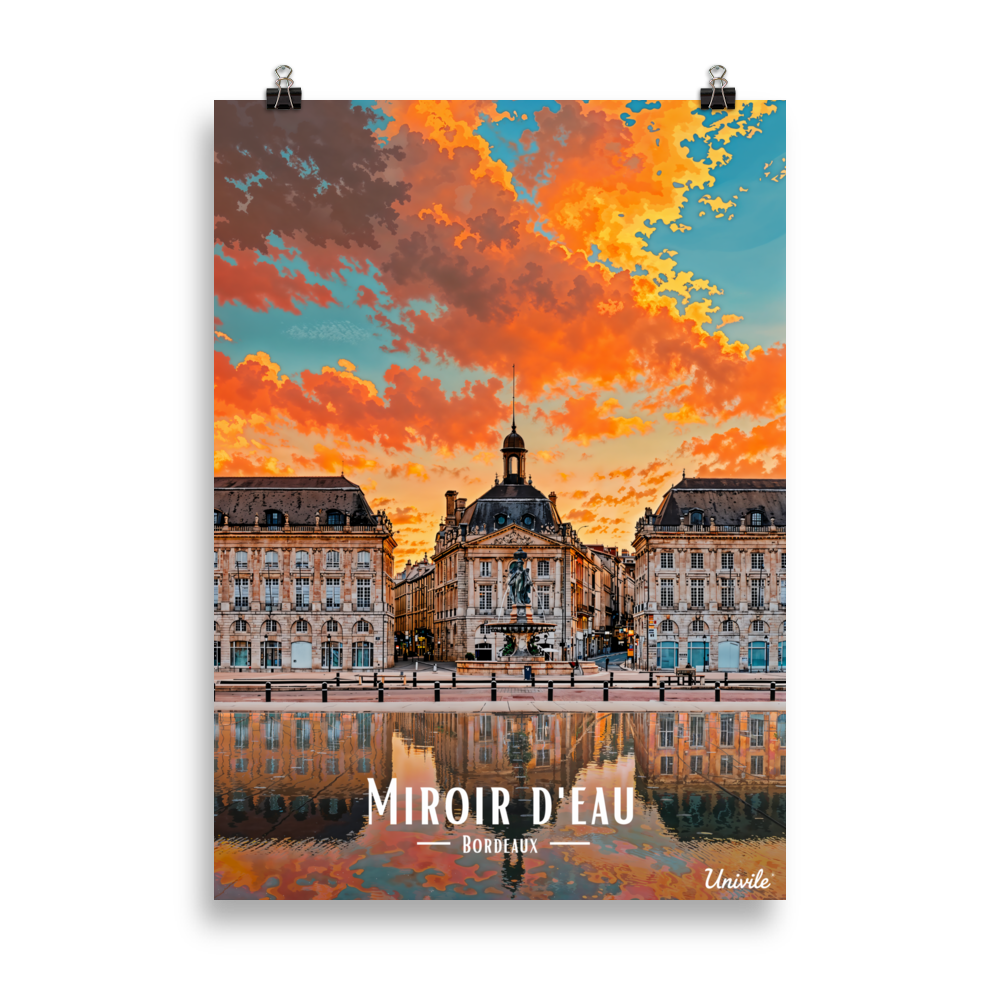 Affiche de bordeaux Miroir d’eau 50 × 70 cm / Sans Cadre - Univile
