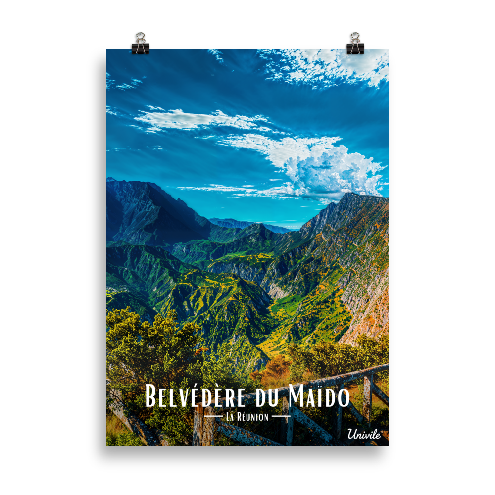 Affiche de la Réunion Belvédère du Maïdo 50 × 70 cm / Sans Cadre - Univile