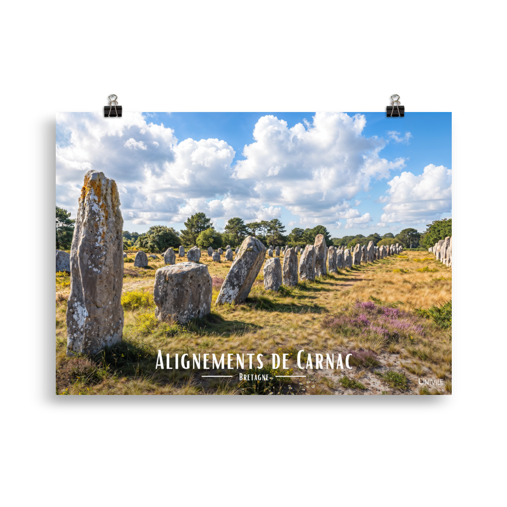 Affiche de Bretagne Alignements de Carnac 50 × 70 cm / Sans cadre - Univile Bretagne