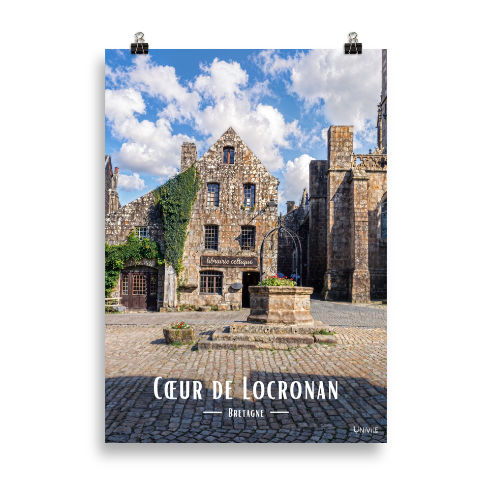 Affiche de Bretagne Cœur de Locronan 50×70 cm / Sans cadre - Univile Bretagne