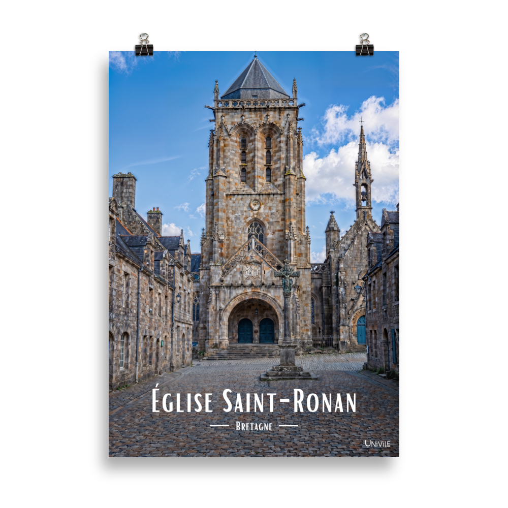 Affiche de Bretagne Église Saint-Ronan 50×70 cm / Sans cadre - Univile Bretagne