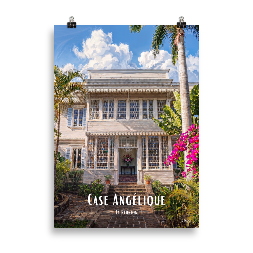 Affiche de La Réunion Case Angélique 50 × 70 cm / Sans cadre - Univile La Réunion