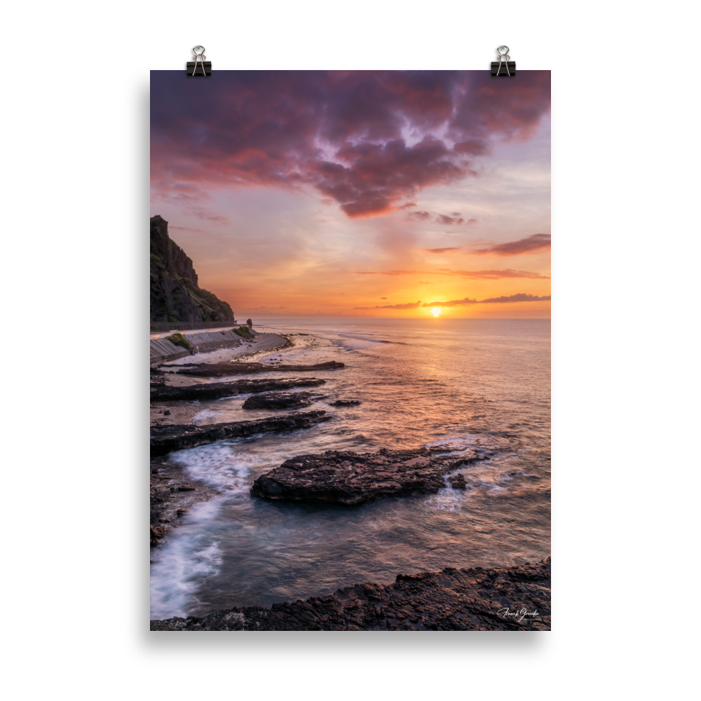 Affiche de La Réunion Crépuscule au Cap Champagne 50 × 70 cm / Sans cadre - photographie Franck Grondin
