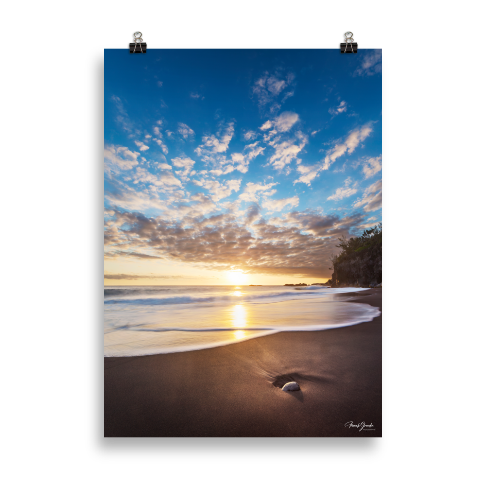 Affiche de La Réunion Coucher de Soleil sur le Ti Sable 50 × 70 cm / Sans cadre - photographie Franck Grondin