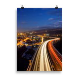 Affiche de La Réunion La Route des Tamarins de Nuit 50 × 70 cm / Sans cadre - photographie Franck Grondin