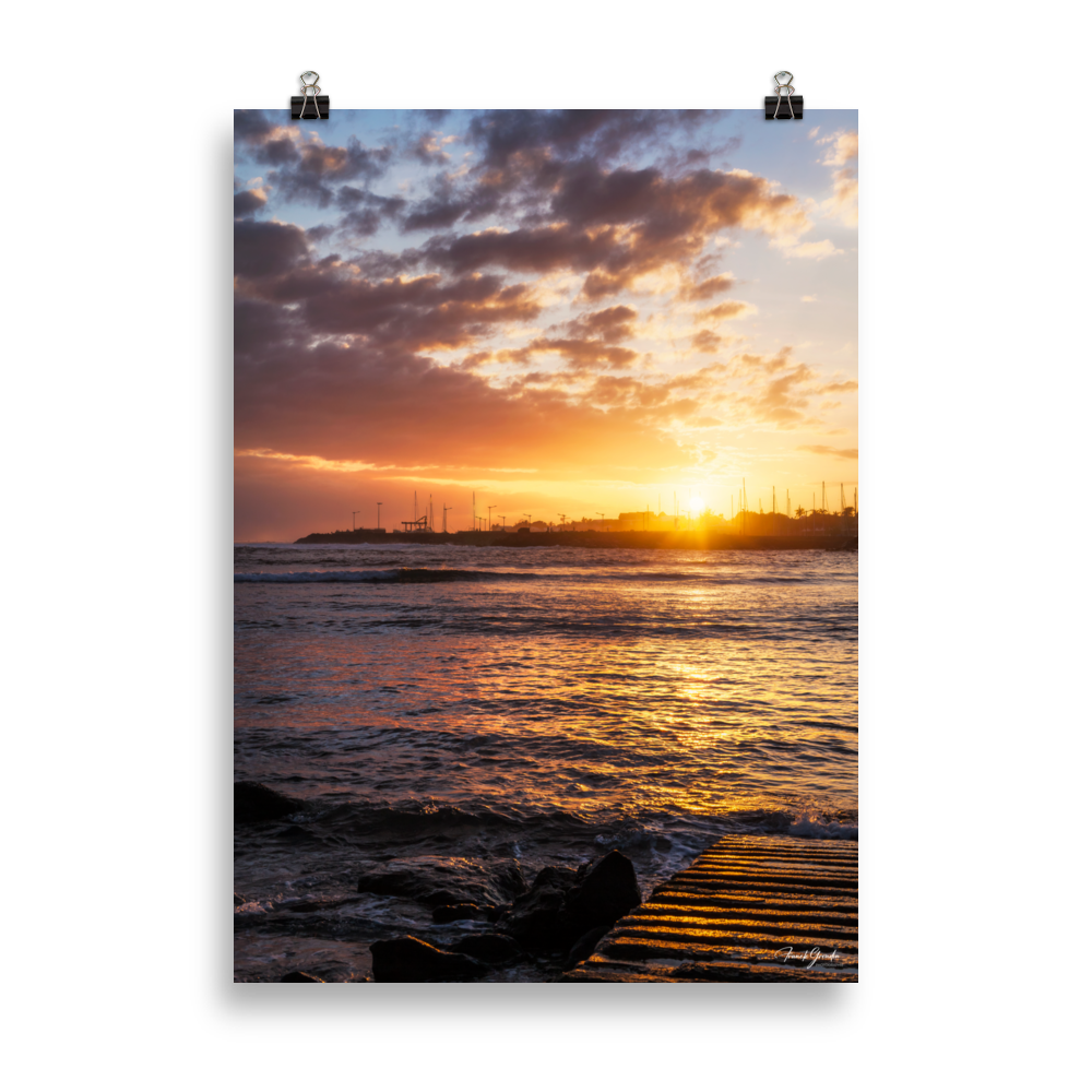 Affiche de La Réunion Saint-Pierre depuis Terre-Sainte 50 × 70 cm / Sans cadre - photographie Franck Grondin