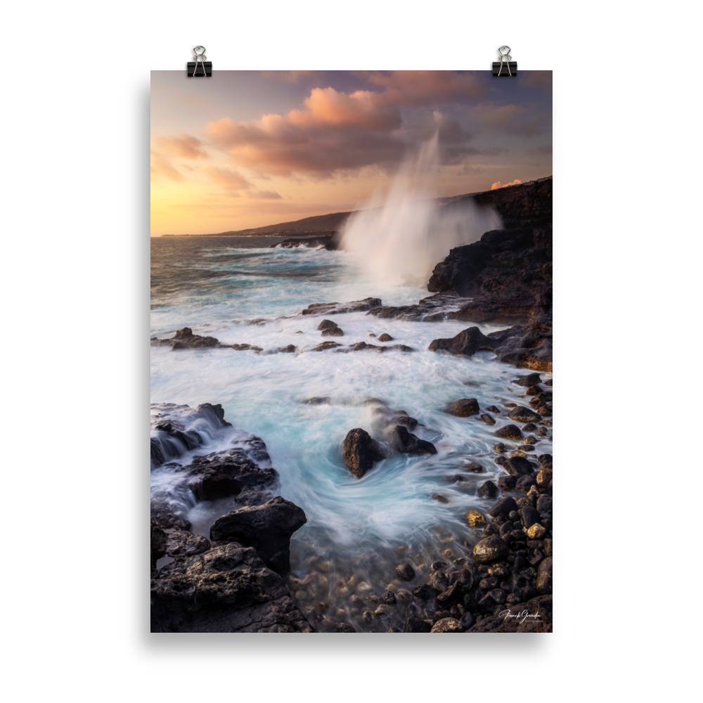 Affiche de La Réunion Coucher de Soleil à la Pointe des Châteaux 50 × 70 cm / Sans cadre - photographie Franck Grondin