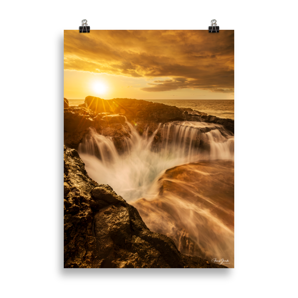 Affiche de La Réunion Le Souffleur de la Pointe des Châteaux 50 × 70 cm / Sans cadre - photographie Franck Grondin
