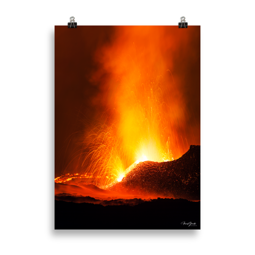 Affiche de La Réunion Fontaines de Lave, Mai 2015 50 × 70 cm / Sans cadre - photographie Franck Grondin
