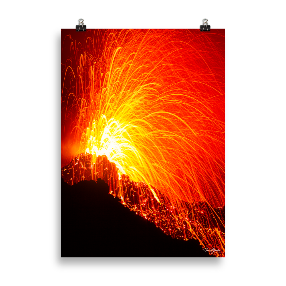 Affiche de La Réunion Éruption de Février 2015 50 × 70 cm / Sans cadre - photographie Franck Grondin