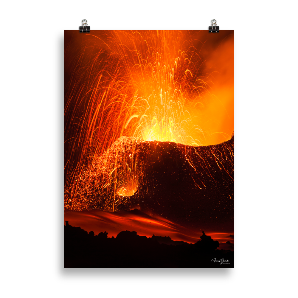 Affiche de La Réunion Éruption de Mai 2015 50 × 70 cm / Sans cadre - photographie Franck Grondin