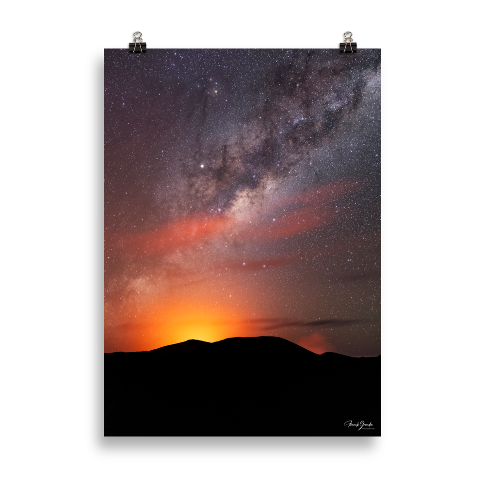 Affiche de La Réunion Éruption sous les Étoiles, Février 2019 50 × 70 cm / Sans cadre - photographie Franck Grondin