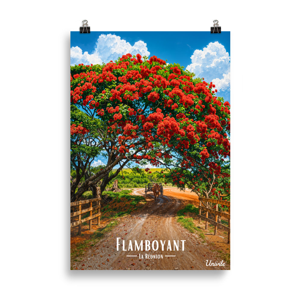Affiche de la Réunion Flamboyant des champs 61 × 91 cm / Sans Cadre - Univile