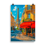 Affiche de Paris Café & Tour Eiffel 61 × 91 cm / Sans Cadre - Univile