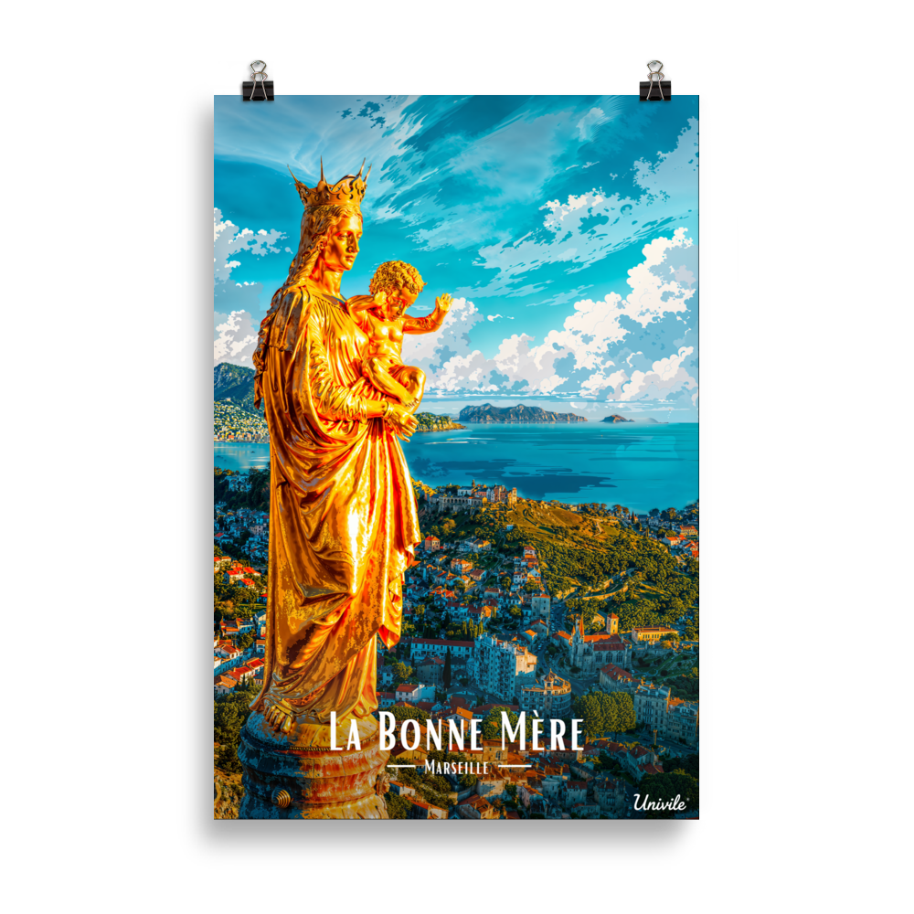 Affiche de Marseille La Bonne Mère 61 × 91 cm / Sans Cadre - Univile