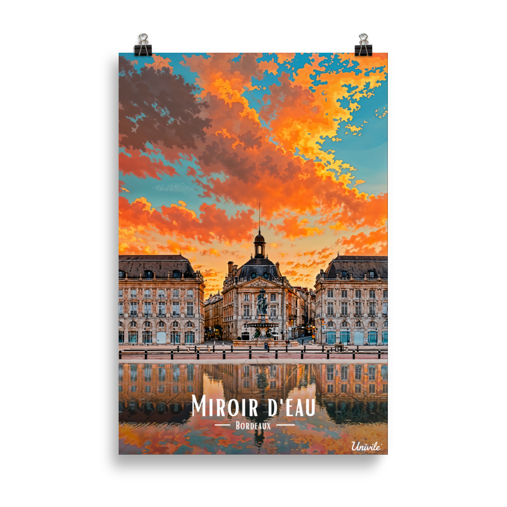 Affiche de bordeaux Miroir d’eau 61 × 91 cm / Sans Cadre - Univile