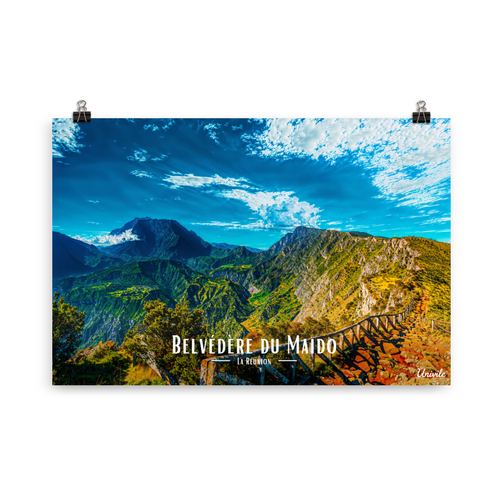 Affiche de la Réunion Belvédère du Maïdo horizontal 61 × 91 cm / Sans Cadre - Univile