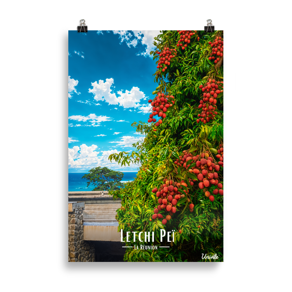 Affiche de la Réunion Letchi Péi 61 × 91 cm / Sans Cadre - Univile