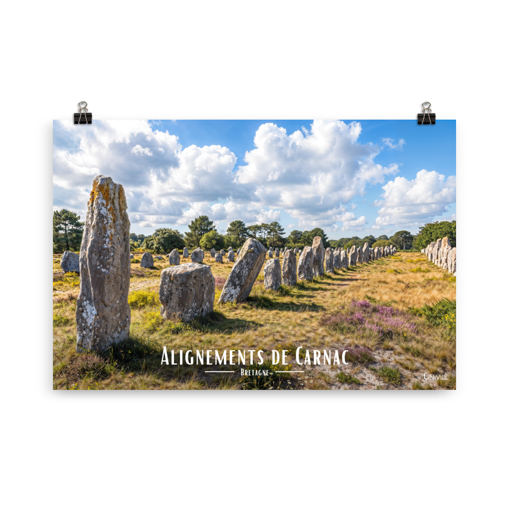 Affiche de Bretagne Alignements de Carnac 61 × 91 cm / Sans cadre - Univile Bretagne
