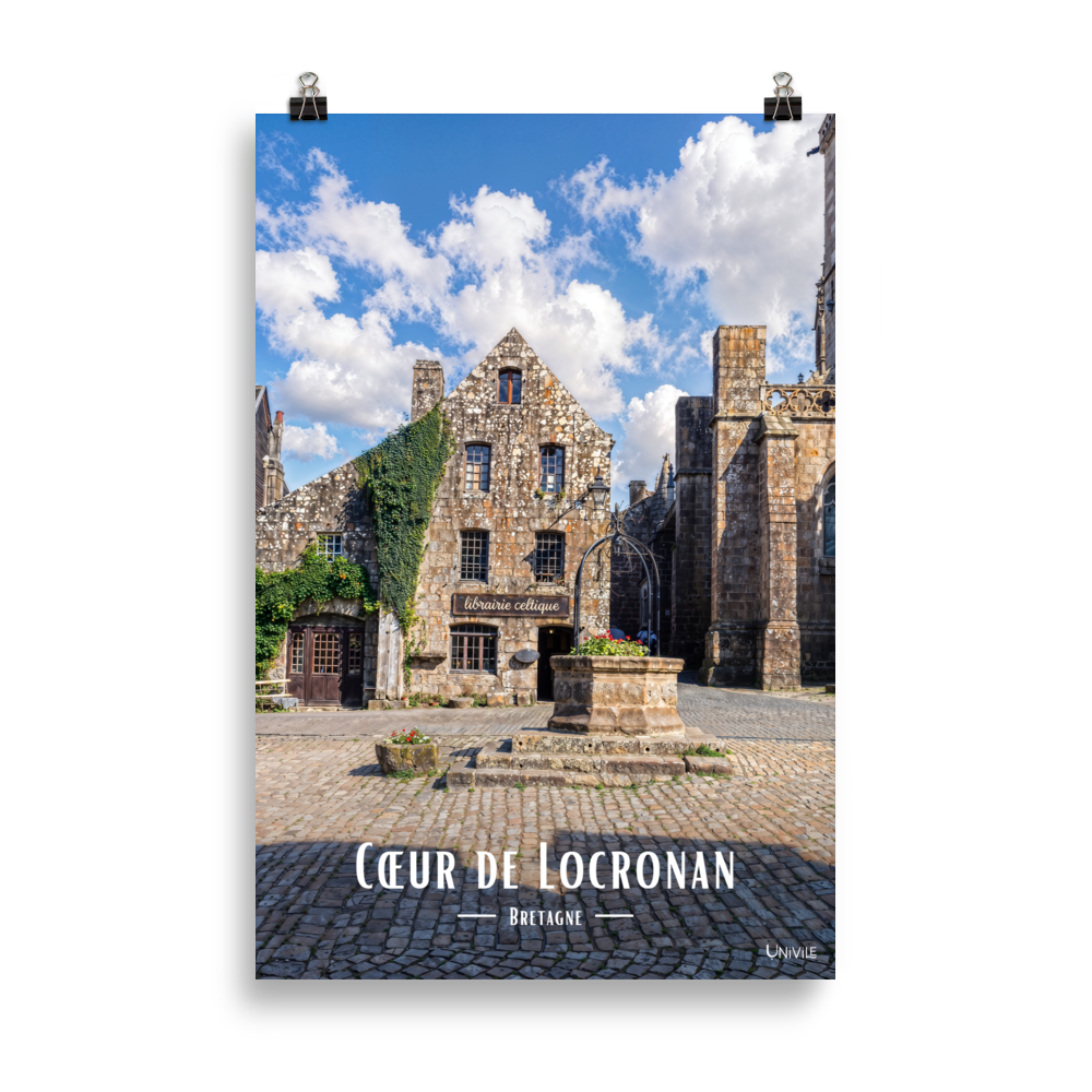 Affiche de Bretagne Cœur de Locronan 61×91 cm / Sans cadre - Univile Bretagne