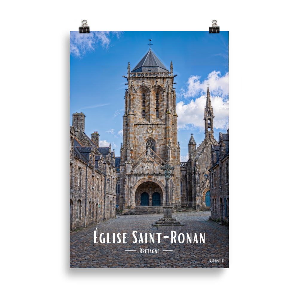 Affiche de Bretagne Église Saint-Ronan 61×91 cm / Sans cadre - Univile Bretagne