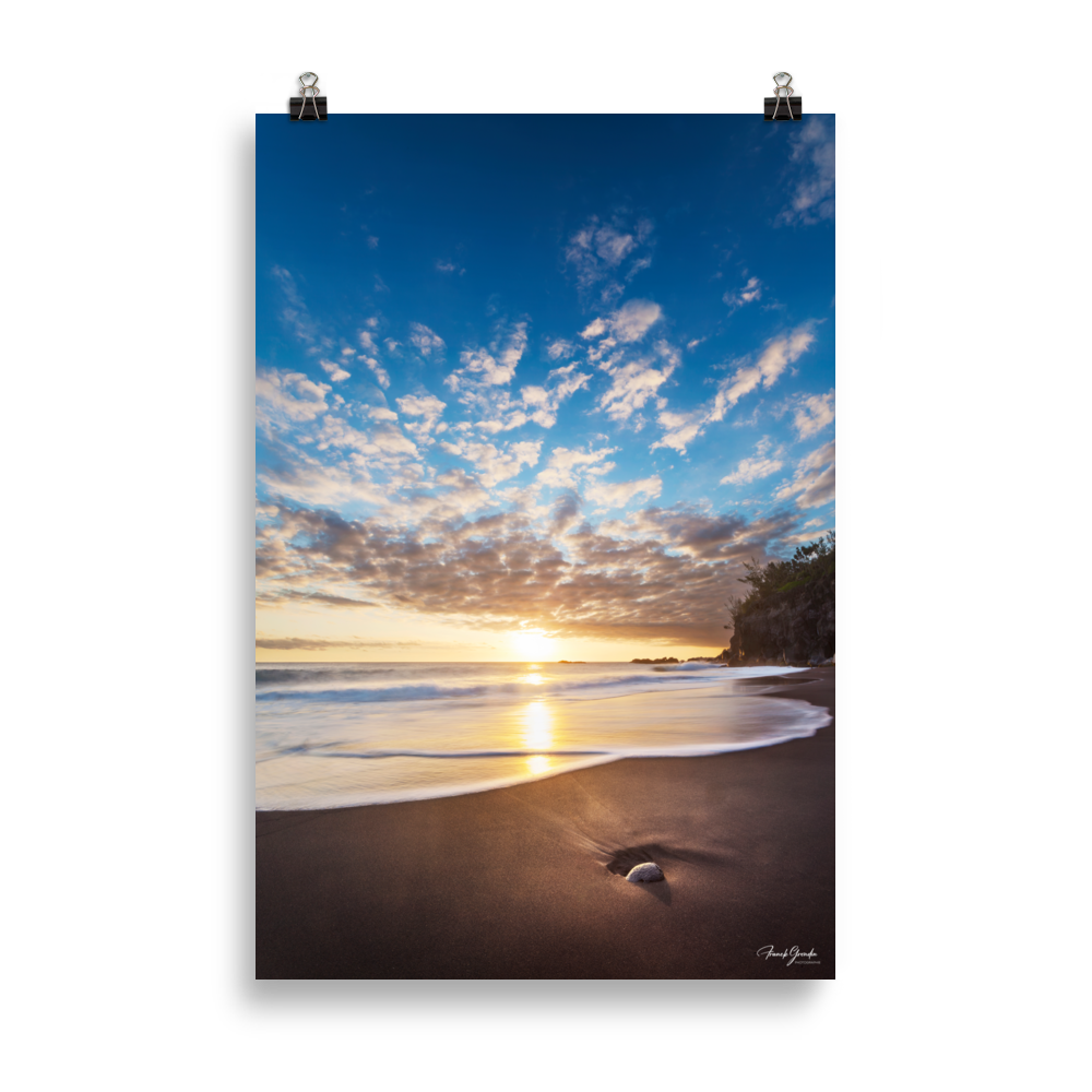 Affiche de La Réunion Coucher de Soleil sur le Ti Sable 61 × 91 cm / Sans cadre - photographie Franck Grondin