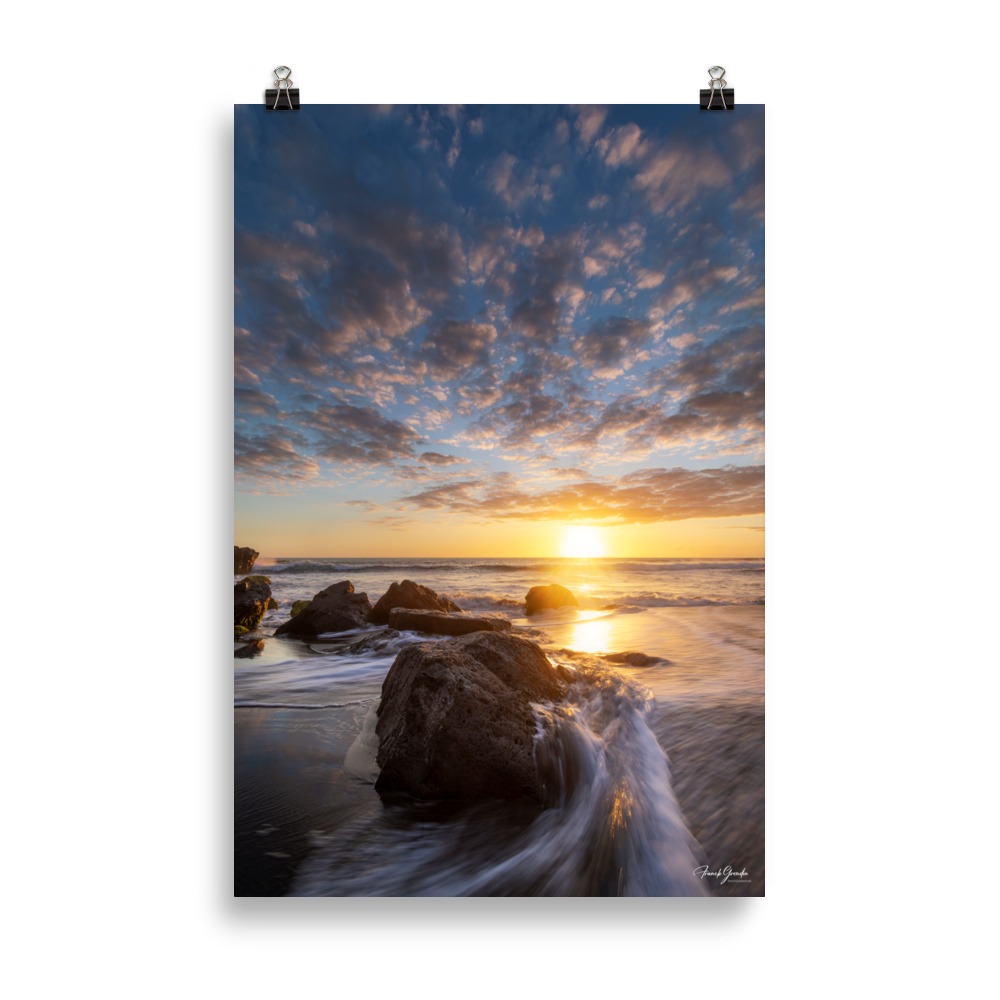 Affiche de La Réunion Coucher de Soleil à la Pointe du Diable 61 × 91 cm / Sans cadre - photographie Franck Grondin