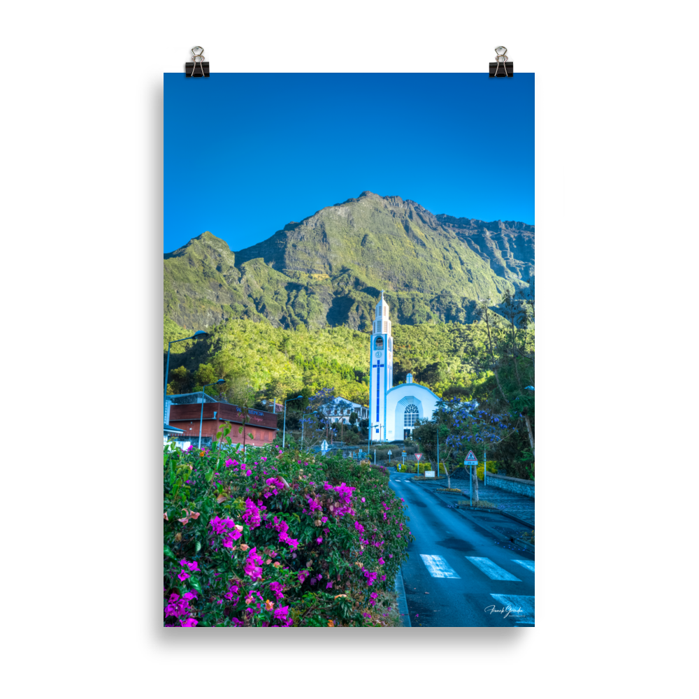 Affiche de La Réunion L'Église Notre-Dame-des-Neiges de Cilaos 61 × 91 cm / Sans cadre - photographie Franck Grondin