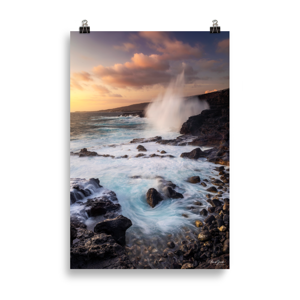 Affiche de La Réunion Coucher de Soleil à la Pointe des Châteaux 61 × 91 cm / Sans cadre - photographie Franck Grondin