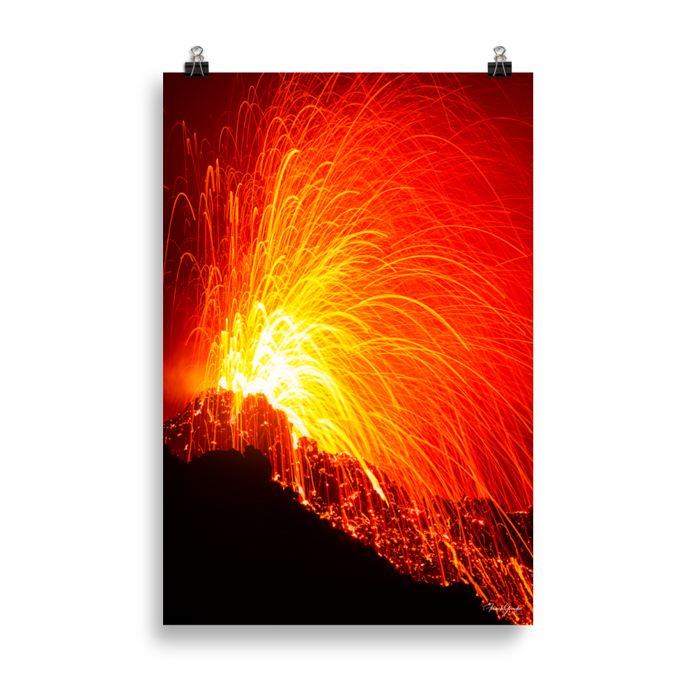 Affiche de La Réunion Éruption de Février 2015 61 × 91 cm / Sans cadre - photographie Franck Grondin
