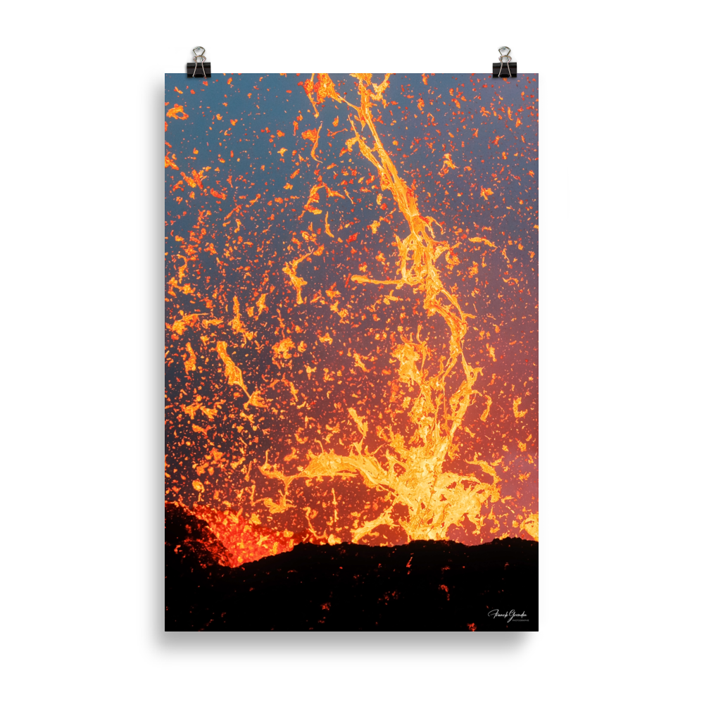 Affiche de La Réunion Fontaine de Lave, Août 2015 61 × 91 cm / Sans cadre - photographie Franck Grondin