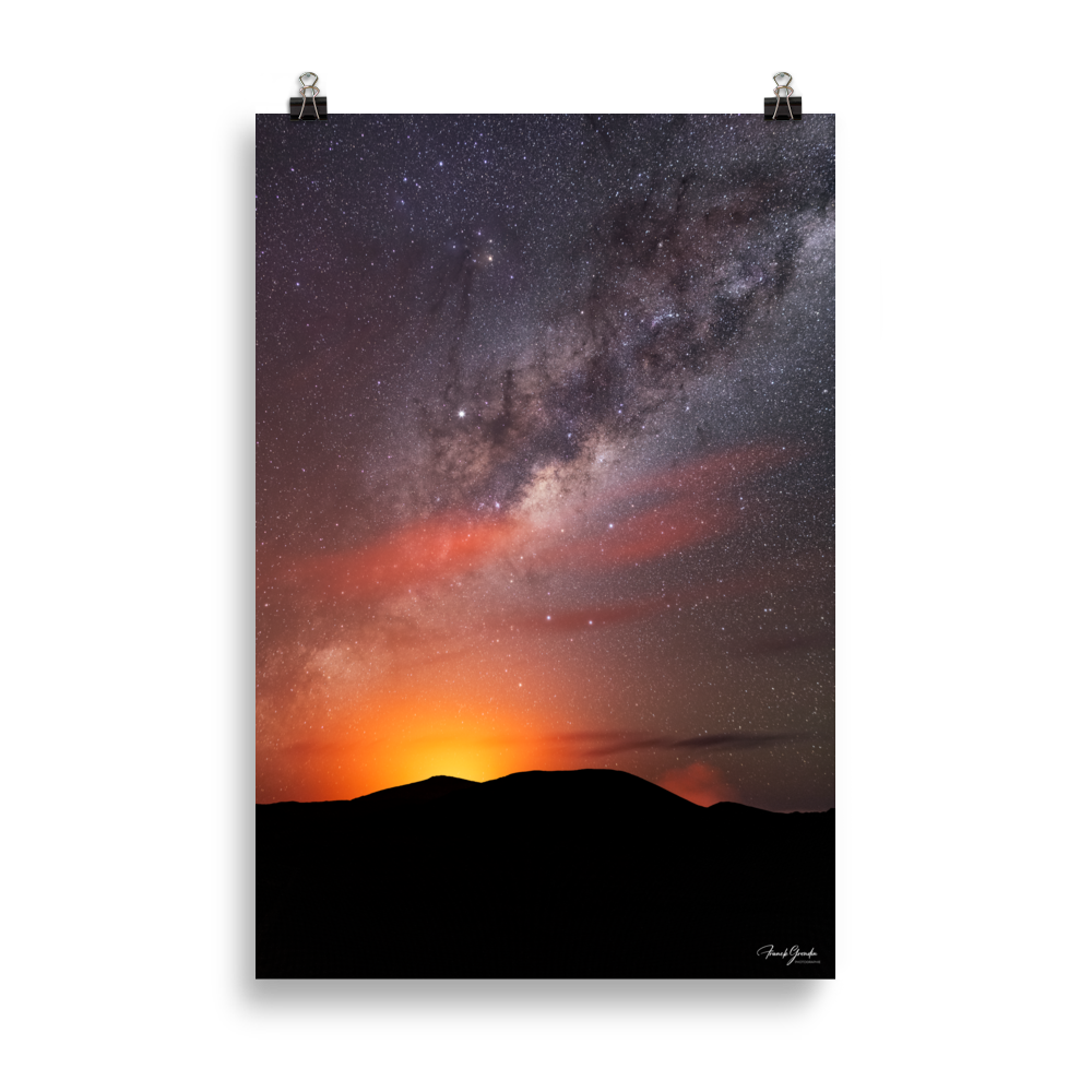 Affiche de La Réunion Éruption sous les Étoiles, Février 2019 61 × 91 cm / Sans cadre - photographie Franck Grondin