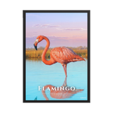 Affiche de Floride Flamingo 50 × 70 cm / Noir - Univile Floride