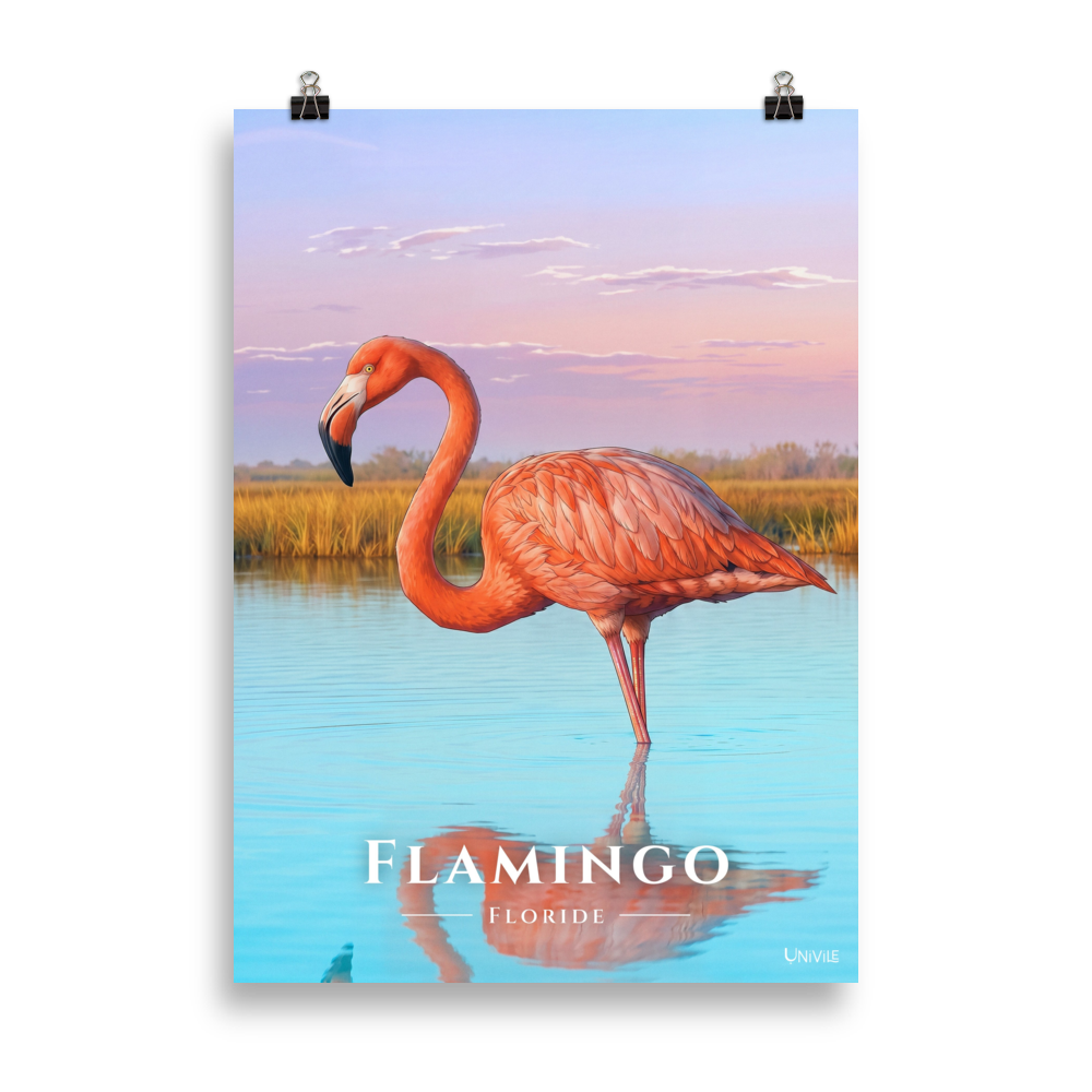 Affiche de Floride Flamingo 50 × 70 cm / Sans cadre - Univile Floride