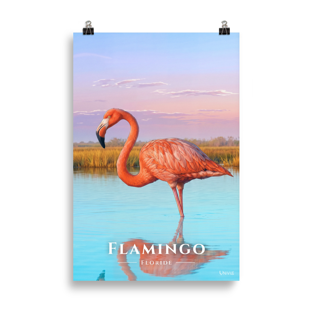 Affiche de Floride Flamingo 61 × 91 cm / Sans cadre - Univile Floride