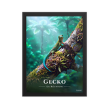 Affiche de La Réunion Gecko vert de Bourbon 30 × 40 cm / Noir - Univile La Réunion