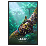 Affiche de La Réunion Gecko vert de Bourbon 61 × 91 cm / Noir - Univile La Réunion
